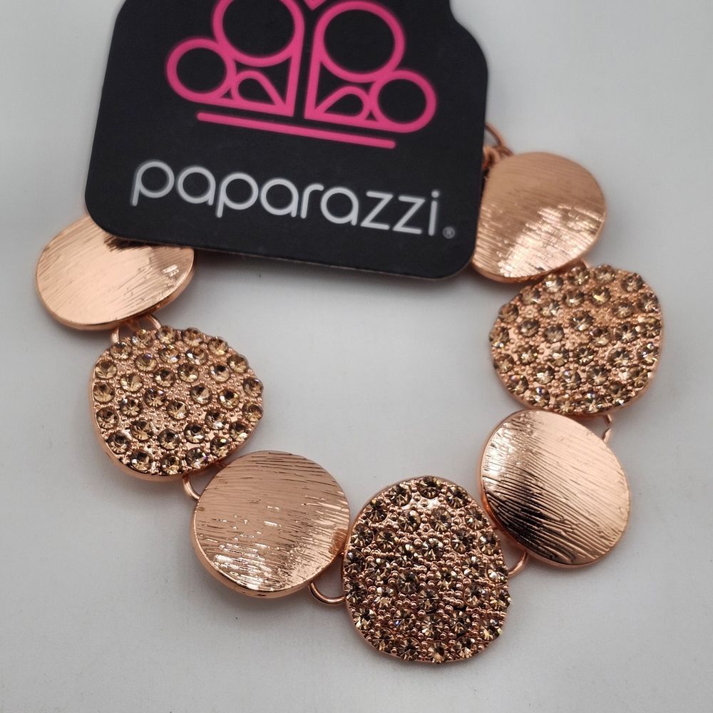 Nwt Paparazzi Copper Color Bracelet With Rhinestones